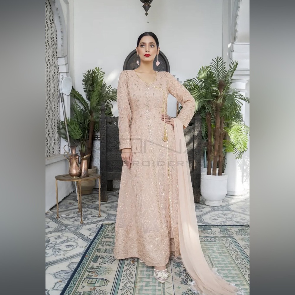 Elegant Cream Embroidered Dress